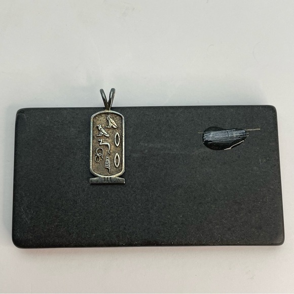 STERLING Silver Egyptian Cartouche Symbol Pendant - Picture 8 of 8